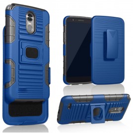 Samsung Galaxy J7 Aero Case/Galaxy J7 Crown/Galaxy J7 top/Galaxy J7 Refine Case, Ring & Magnetic [Combo Holster] W/[Tempered Glass Protector] (Blue)